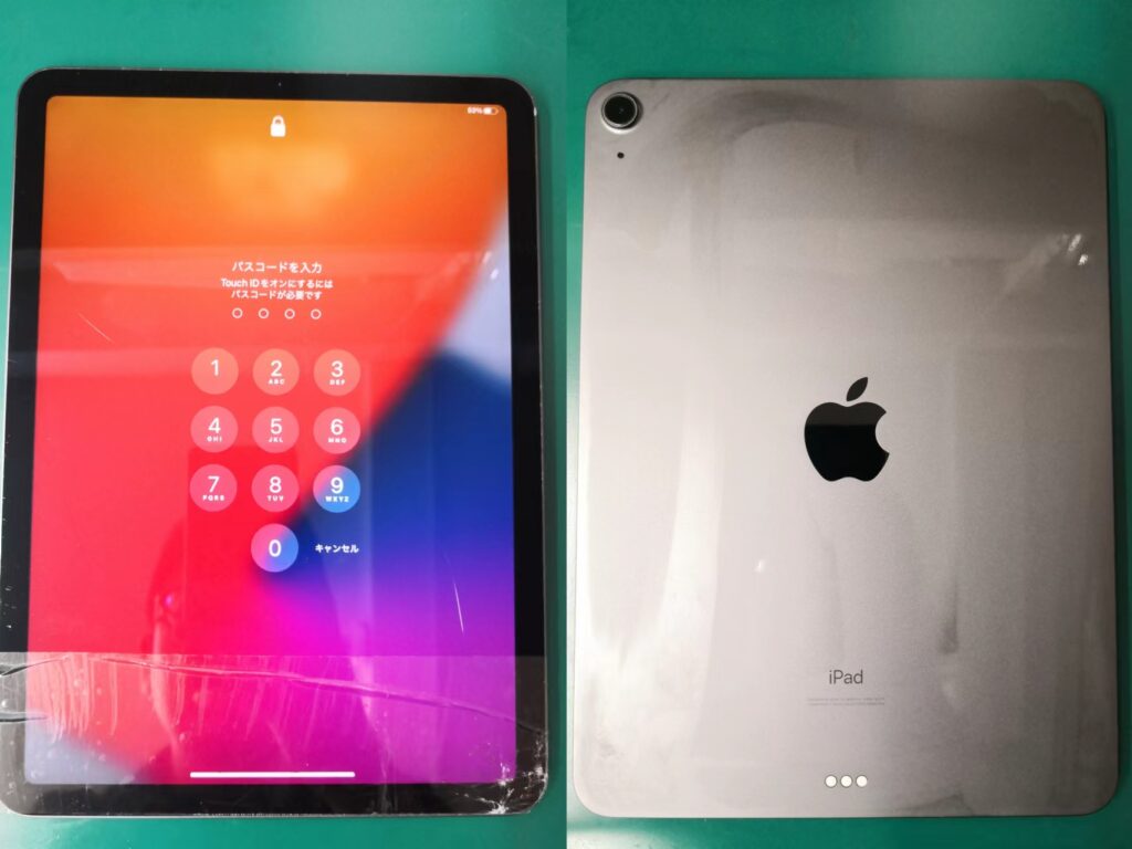 iPad Air (第 4 世代)】A2316、A2324、A2325、A2072 ガラスひび割れ 
